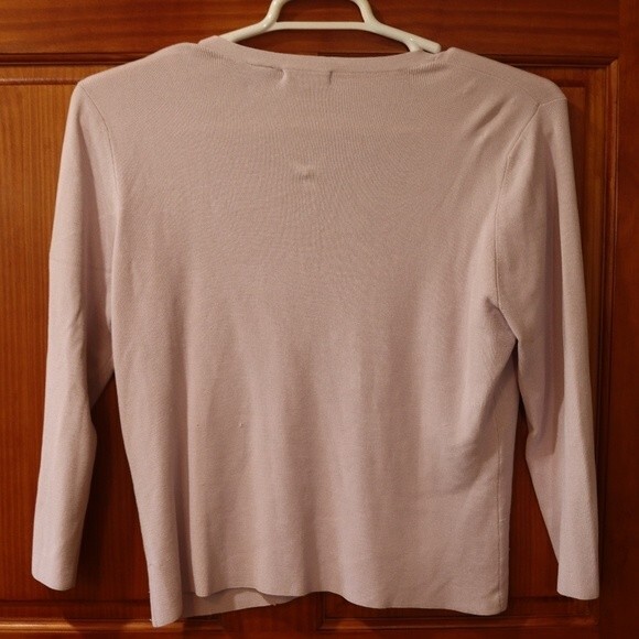 Absolu Pink Cardigan Embroidered Sweater Mother of Pearl Buttons LG - Picture 12 of 13